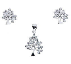 Srebrny komplet biżuterii 925 drzewo szczęścia