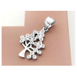 Srebrny komplet biżuterii 925 drzewo szczęścia z cyrkoniami