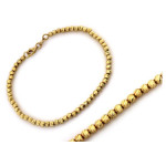 Złota bransoletka 585 diamentowane kuleczki 5,26 g