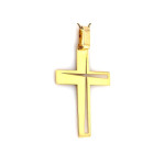 Złoty nowoczesny krzyż 585 krzyżyk z wycięciem