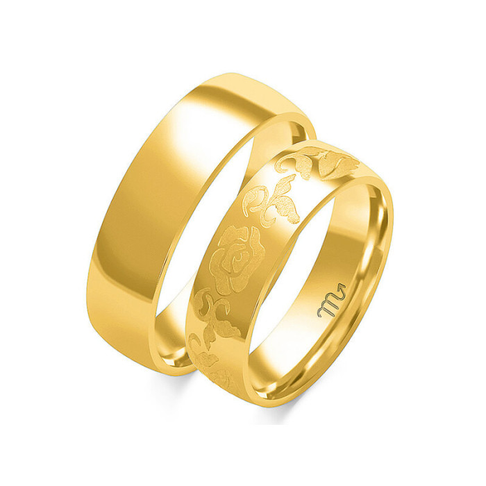 Ślubna złota obrączka 14 karatowa 585