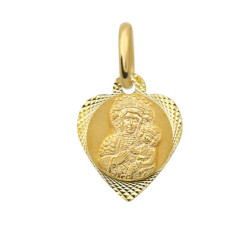 Złoty MEDALIK 585 Matka Boska w diamentowanym sercu