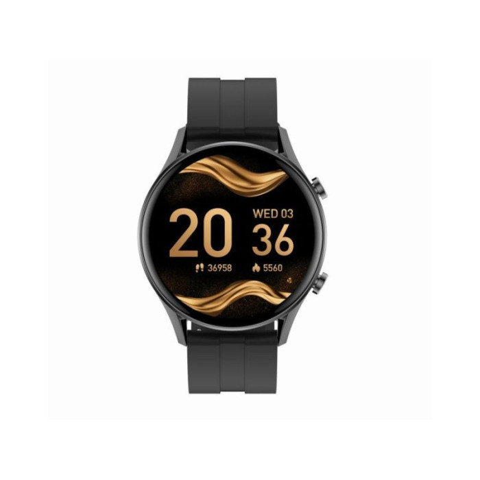 Zegarek Smartwatch czarny silikonowy pasek czarna koperta