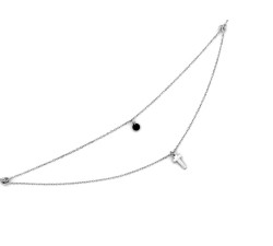 Srebrny naszyjnik 925 podwójny łańcuszek krzyżyk 2,09g