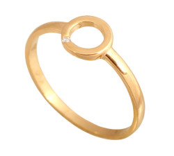 Złoty pierścionek 585 celebrytka ring cyrkonia r 12