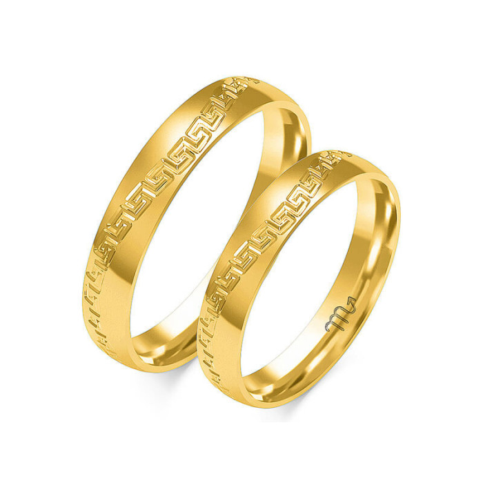Obrączka ślubna złota 585 wzór grecki