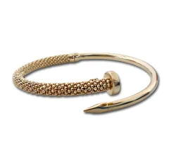 Złota bransoletka 585 bangle z kuleczkami 14,73g