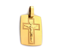 Złoty krzyż 585 blaszka z Jezusem Chrystusem 3,36 g