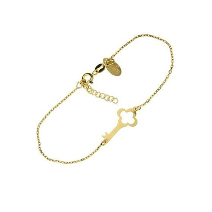 Srebrna złocona bransoletka 925 celebrytki z kluczem 1,60g