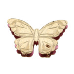 Złota zawieszka 585 fioletowy motyl 2,04 g