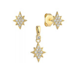 Złoty komplet biżuterii 585 gwiazda polarna 1,2g