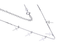 Srebrny naszyjnik 925 łańcuszek z krzyżykami
