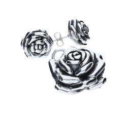Srebrny komplet 925 elektroforma róże 10,95g