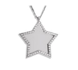 Srebrny naszyjnik 925 gwiazda z cyrkoniami 3,33g