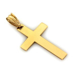 Złoty krzyż 585 OZDOBNY krzyżyk BLASZKA na KOMUNIE