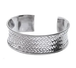 SREBRNA BRANSOLETKA 925 BANGLE PLECIONA 41,2G