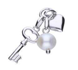 Srebrna przywieszka 925 klucz perła 1,5g