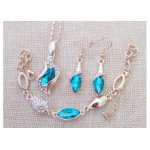 Komplet biżuterii błękitne łezki kryształowe krople