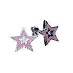 Srebrne kolczyki 925 różowa gwiazdka 1,50g