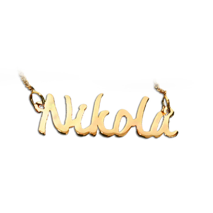 Złoty naszyjnik 333 z imieniem Nikola 1,55g łańcuszkowy