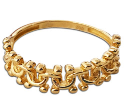 Złoty pierścionek 585 ażurowy ornament