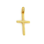 Złoty krzyżyk 333 diamentowany elegancki na Chrzest Święty, Komunię Świętą