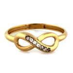 Złoty pierścionek 585 NIESKOŃCZONOŚC Z CYRKONIAMI 1,50g