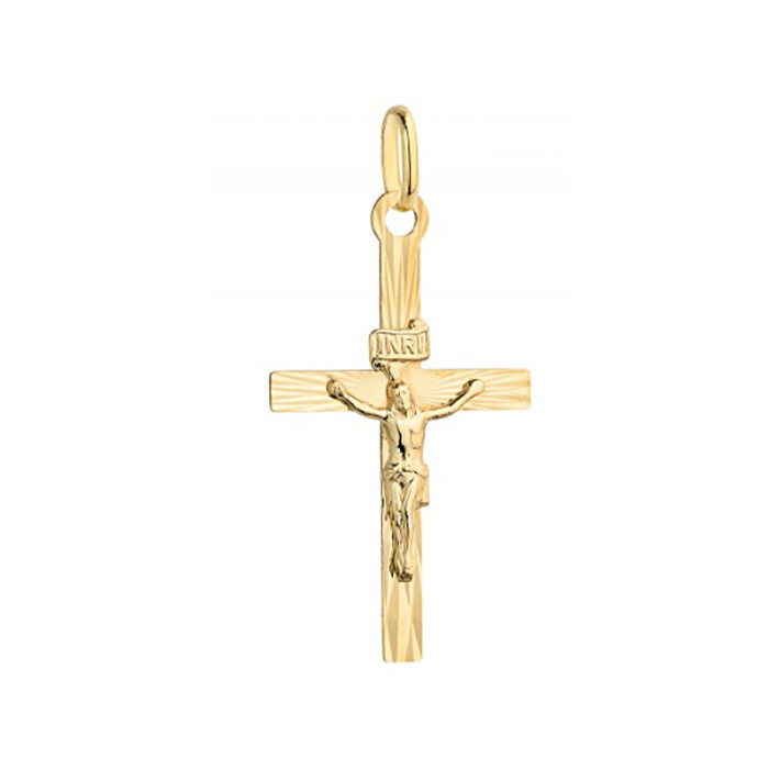 Złoty krzyż 585  DIAMENTOWANY JEZUS UKRZYŻOWANY