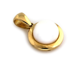 Złota przywieszka 585 subtelna biała perła