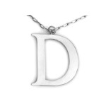 Srebrny naszyjnik z dużą literą D modny wzór