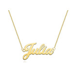 Złoty naszyjnik 585 imię Julia diamenty 1,1g