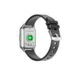 Czarny zegarek Smartwatch sportowy ze srebrną kopertą s