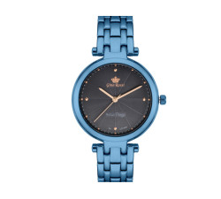 Niebieski DAMSKI zegarek z czarną tarczą