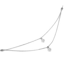 Srebrny naszyjnik 925 podwójny łańcuszek koniczyna 2,04g
