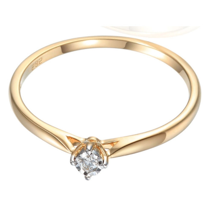 Złoty pierścionek zaręczynowy 585 diamenty