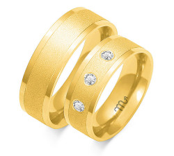 Ślubna obrączka z diamentami  grawerowana złota 333
