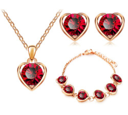 Komplet biżuterii czerwone serca