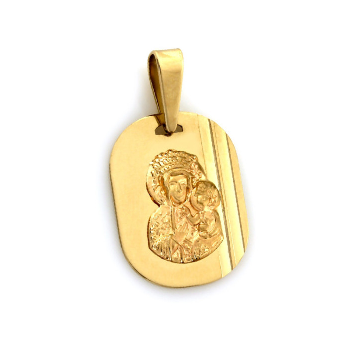 Złoty medalik 333 w kształcie owalu z Matką Boską 0,76g