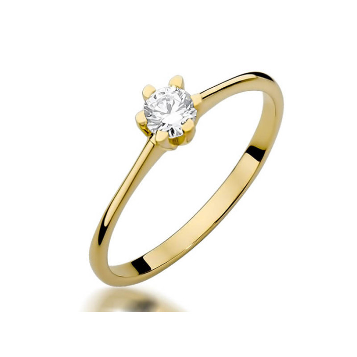 Złoty pierścionek 585 zaręczynowy z brylantem 1,40 g