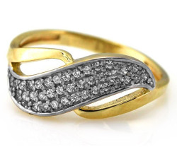 Złoty pierścionek 585 zdobione cyrkonie 1,6g