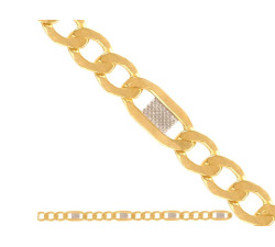 Złoty łańcuszek 585 FIGARO Z BLASZKAMI 45CM 3,10g