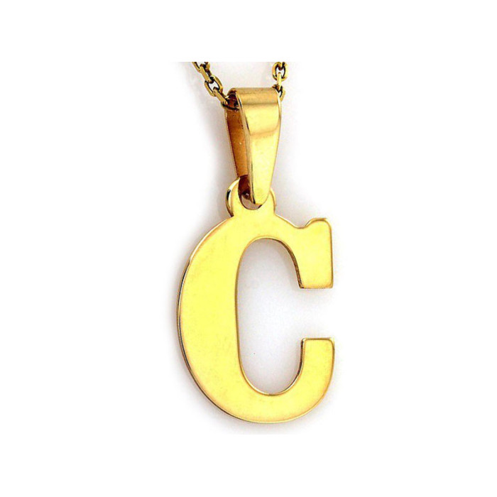 Złota przywieszka 333 literka C wycinany alfabet