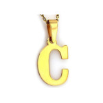 Złota przywieszka 333 literka C wycinany alfabet