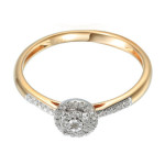 Złoty pierścionek zaręczynowy 585 diamenty