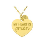Srebrny naszyjnik pozłacany 925 My heart is green