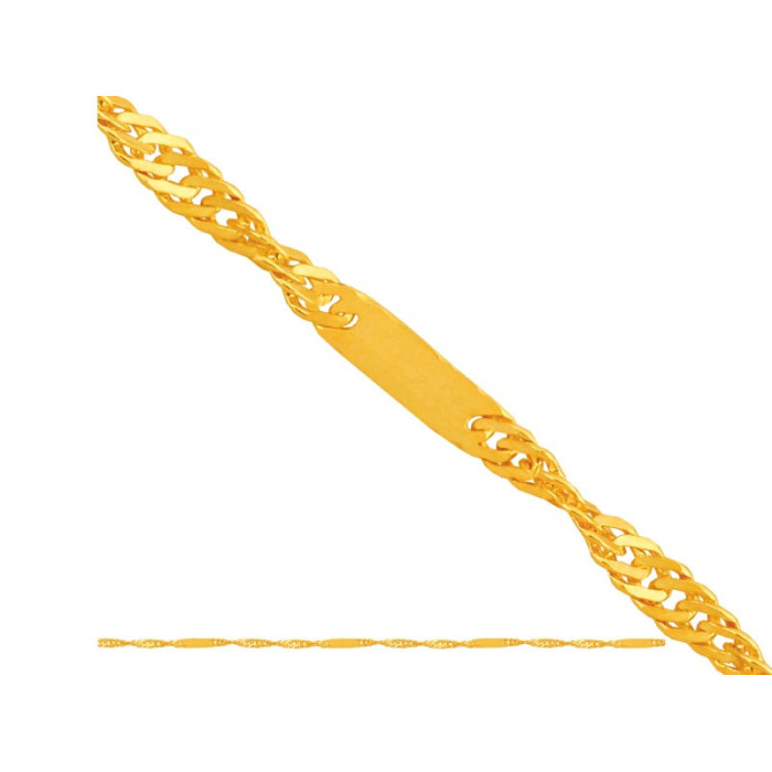 Złoty łańcuszek 585 SINGAPUR Z BLASZKĄ 45 cm 1,30g