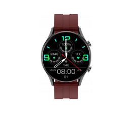 Zegarek Smartwatch czerwony silikonowy pasek z czarną kopertą