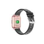 Czarny zegarek Smartwatch z różową kopertą z wieloma funkcjami