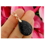Komplet biżuterii z czarnym kamieniem