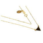 Srebrny złocony naszyjnik 925 blaszka w kształcie trójkąta 1,67g
